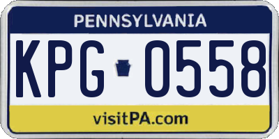 PA license plate KPG0558