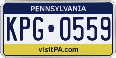PA license plate KPG0559