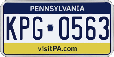 PA license plate KPG0563
