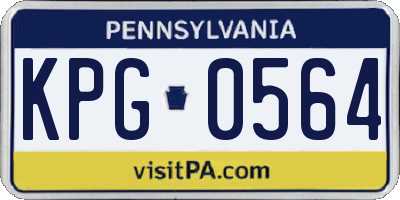 PA license plate KPG0564