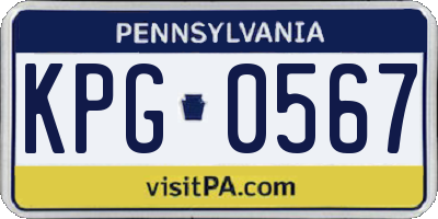 PA license plate KPG0567