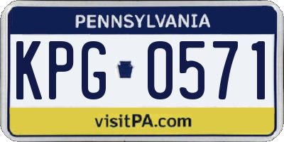 PA license plate KPG0571