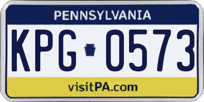 PA license plate KPG0573