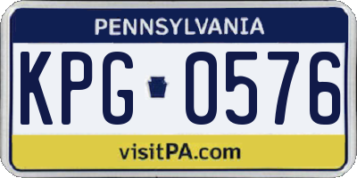 PA license plate KPG0576