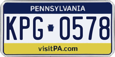 PA license plate KPG0578