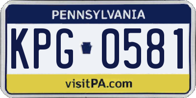 PA license plate KPG0581