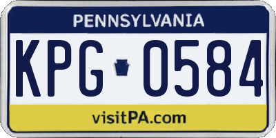 PA license plate KPG0584