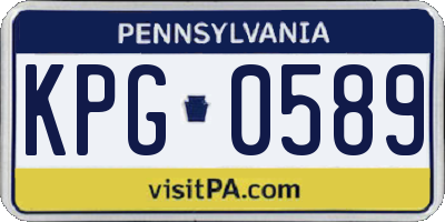 PA license plate KPG0589