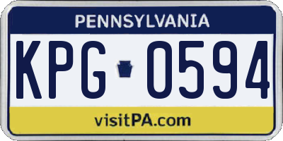 PA license plate KPG0594