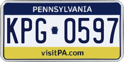 PA license plate KPG0597