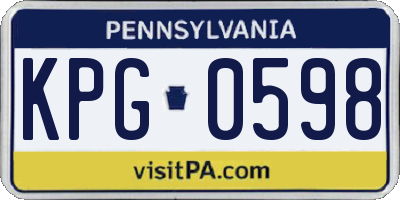 PA license plate KPG0598