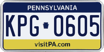PA license plate KPG0605