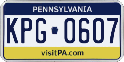 PA license plate KPG0607