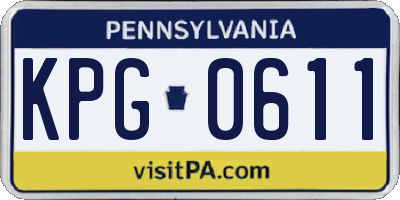 PA license plate KPG0611