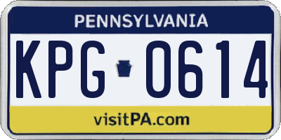 PA license plate KPG0614