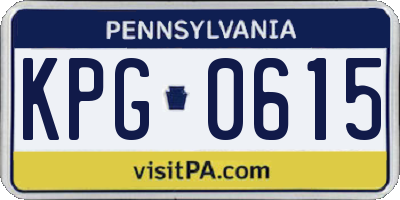 PA license plate KPG0615