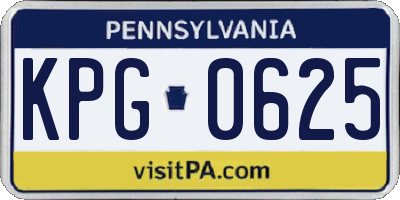 PA license plate KPG0625
