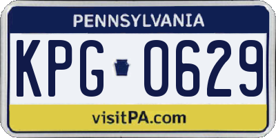 PA license plate KPG0629