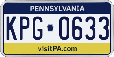 PA license plate KPG0633