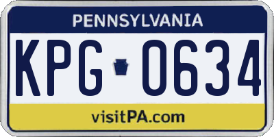 PA license plate KPG0634