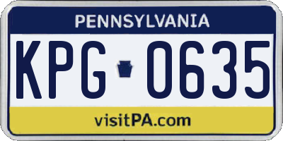 PA license plate KPG0635