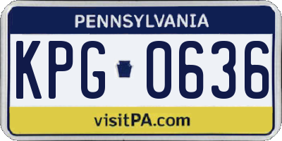 PA license plate KPG0636