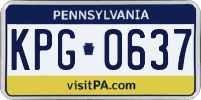 PA license plate KPG0637