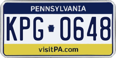 PA license plate KPG0648