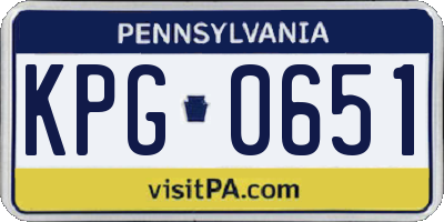 PA license plate KPG0651