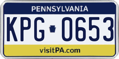 PA license plate KPG0653