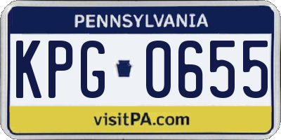 PA license plate KPG0655