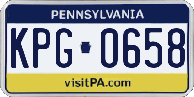 PA license plate KPG0658