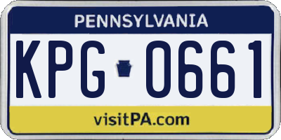 PA license plate KPG0661