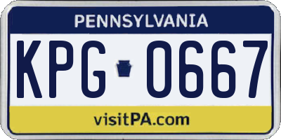 PA license plate KPG0667