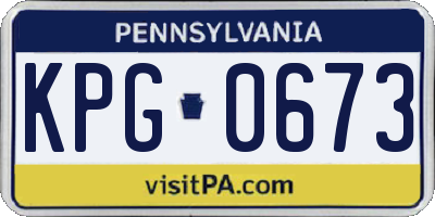 PA license plate KPG0673