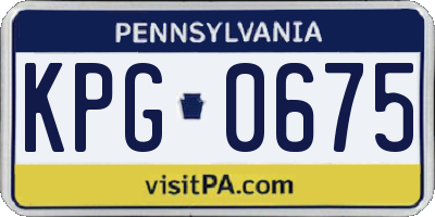 PA license plate KPG0675
