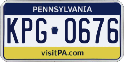 PA license plate KPG0676