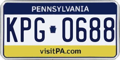 PA license plate KPG0688