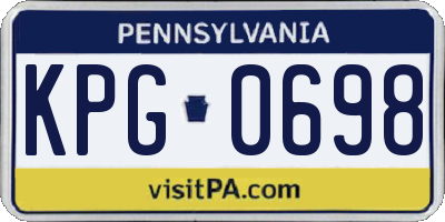 PA license plate KPG0698