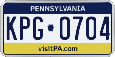PA license plate KPG0704