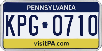 PA license plate KPG0710
