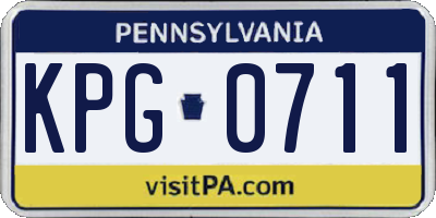 PA license plate KPG0711