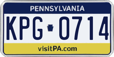 PA license plate KPG0714
