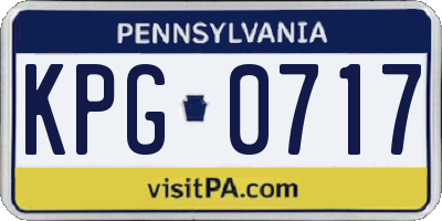 PA license plate KPG0717