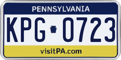 PA license plate KPG0723