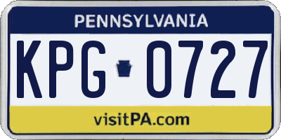 PA license plate KPG0727