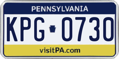 PA license plate KPG0730
