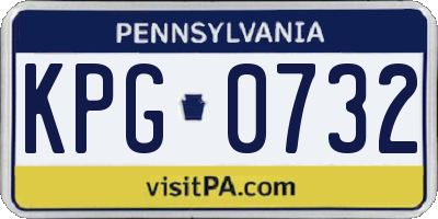 PA license plate KPG0732