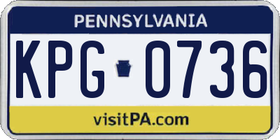 PA license plate KPG0736
