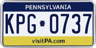 PA license plate KPG0737